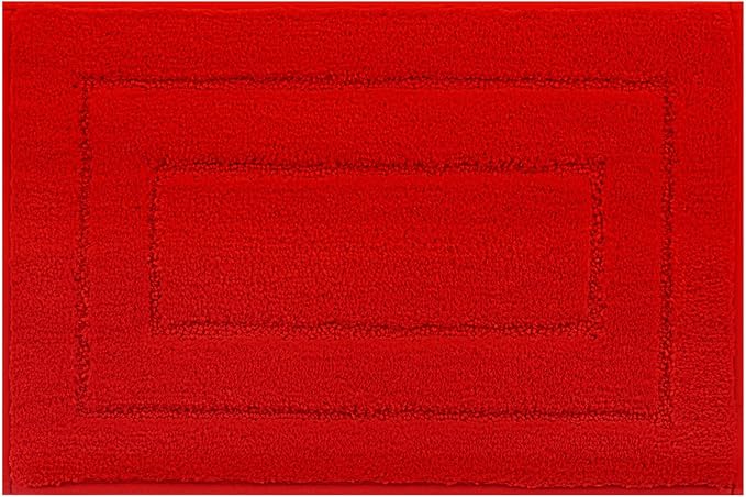 GRANNY SAYS Bathroom Rug, 16" X 24" Bath Rugs for Bathroom, Microfiber Cute Bath Mats, Washable Rug for Bath Tub, Bath Mat Non-Slip, Decorations Indoor Red