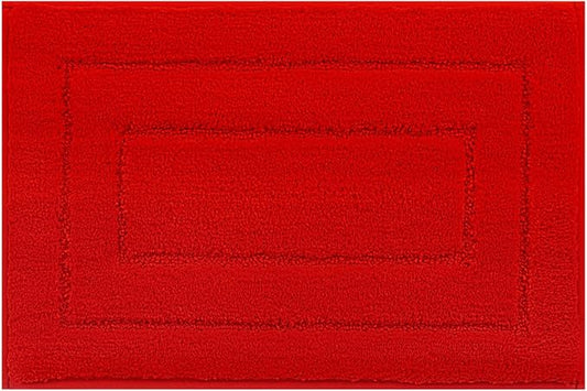 GRANNY SAYS Bathroom Rug, 16" X 24" Bath Rugs for Bathroom, Microfiber Cute Bath Mats, Washable Rug for Bath Tub, Bath Mat Non-Slip, Decorations Indoor Red