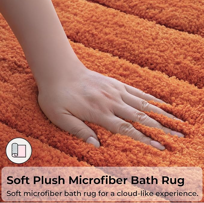 GRANNY SAYS Bathroom Rugs Non Slip, 20" x 32", Bath Rugs for Bathroom Washable, Bath Mats for Floor, Microfiber Bath Mat for Tub, Absorbent Bath Rugs for Shower Room, Terracotta