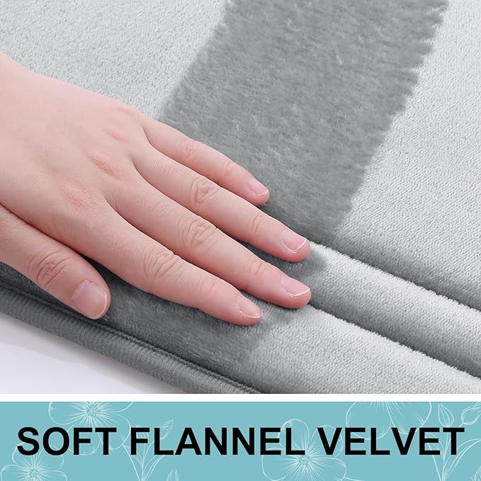 Grandaily Memory Foam Bath Mat Rug 70x24, Ultra Soft, Non-Slip and Absorbent Bathroom Rugs, Machine Wash Dry, Comfortable Bath Carpet for Bathroom Floor, Tub and Shower, Grey