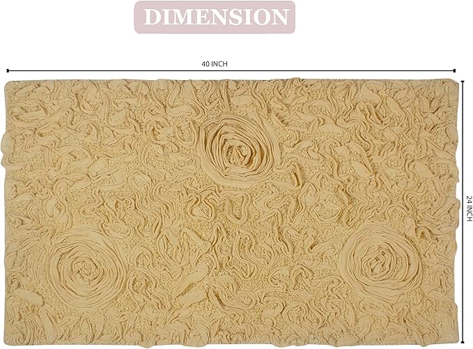 Home Weavers Bell Flower Collection 100% Cotton Tufted Bath Rugs, Extra Soft and Absorbent Bath Rugs, Non-Slip Bath Mats, Machine Washable, Bath Mats for Bathroom Floor, 24"x40" Rectangle, Yellow