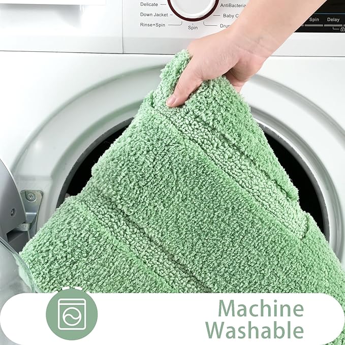 HOMORE Sage Green Bathroom Rug 24x36 Inch Soft Absorbent Microfiber Bathroom Runner Rug, Washable Bath Runners Rugs for Bathrooms Non Slip Bath Rugs for Shower Tub