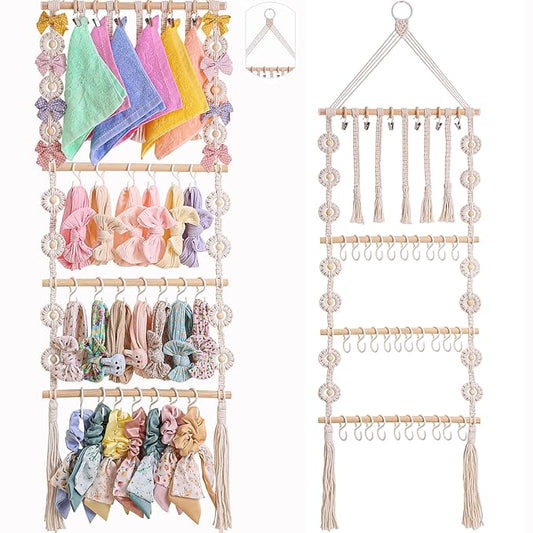 Bow Holder for Girls Hair Bows - Bow Organizer for Girls, Wall-Mounted Baby Headband Organizer, Headband Holder for Baby Girl