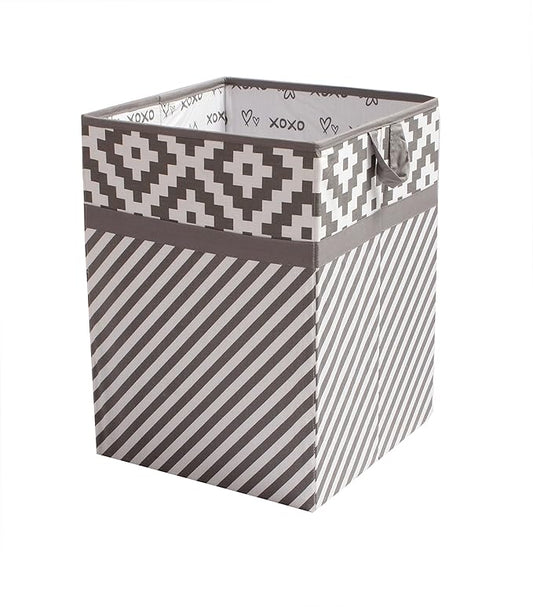 Bacati Love Grey Kids Storage (Hamper 14 x 14 x 19 inches)