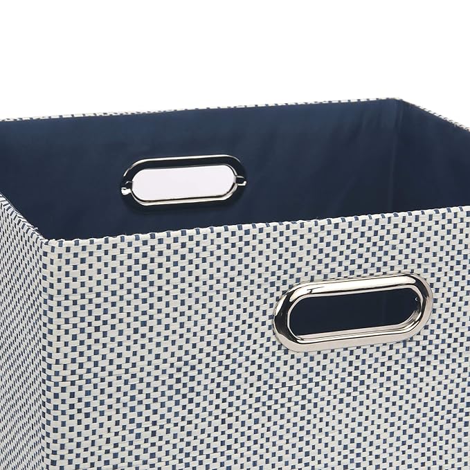 Lambs & Ivy Foldable/Collapsible Storage Bin/Basket Organizer with Handles, Blue