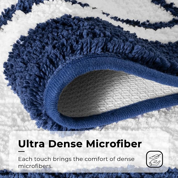 GRANNY SAYS Microfiber Bathroom Rugs Non Slip Washable, Water Absorbent Bathrooms Mats for Tub, Soft Bath Mats for Bathroom Floor & Shower, Bath Rug, 20" x 32", Navy Blue Bath Rugs