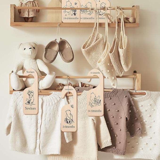 Baby Closet Divider -Nursery Decor Wardrobe Baby Closet Organizer,Daisy Design Nursery Decor Clothes Hanger Dividers for Sorting 8 from Newborn to 24+ Months