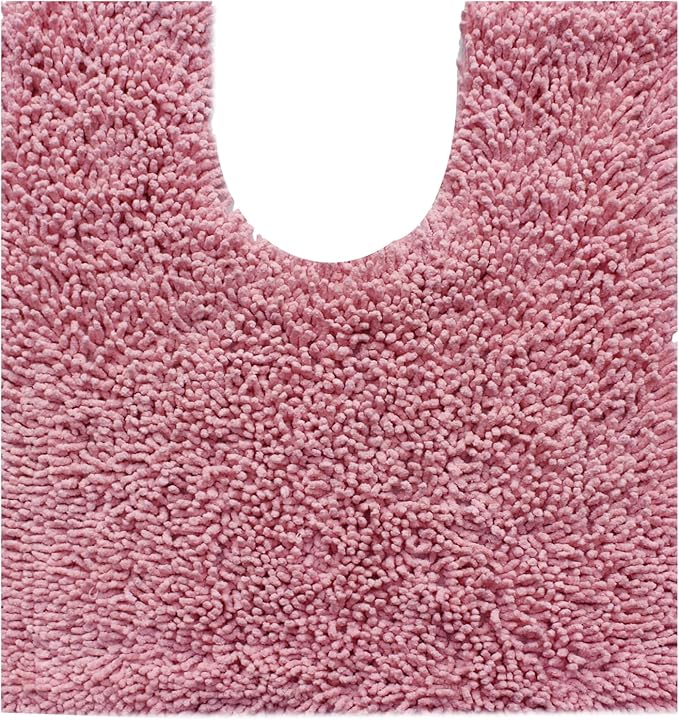 Home Weavers Fantasia Bath Rug 100% Cotton Bathroom Rugs Set, Bathroom Décor, Washable Rug, Extra Soft and Absorbent bath Rug, Kitchen Mat, Bath Mat Set, Bath Floor Mat Non Slip, 20"x20" Contour, Pink