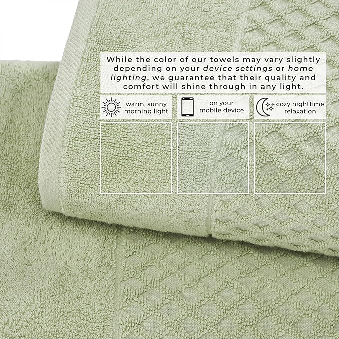 Great Bay Home Oversized Bath Sheets - 100% Cotton 2 Pack 68x35 Extra Large Towel - Absorbent, Durable, Quick-Dry Towels for Bathroom (Pale Green)