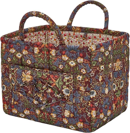 Boho Fabric Storage Basket, Large Capacity Laundry Basket, 12.2'' x 10.23'' x 10.23'' Collapsible Laundry Hamper with Easy Carry Handles (D Multi-Color 15, L)