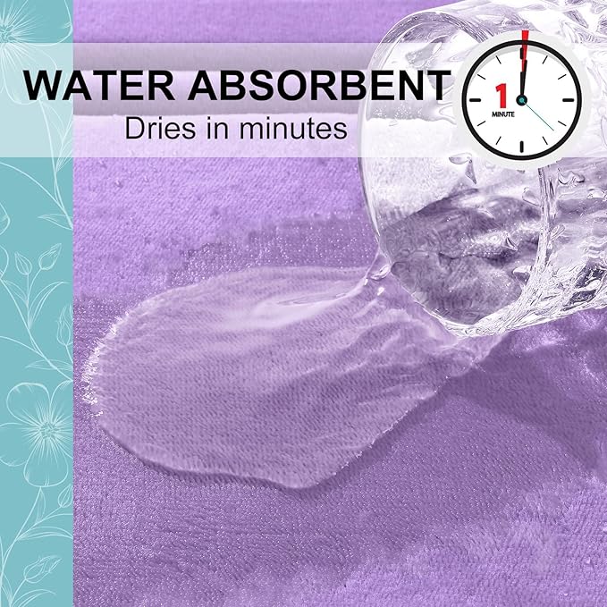Grandaily Memory Foam Bath Mat Rug 30x20, Ultra Soft, Non-Slip and Absorbent Bathroom Rugs, Machine Wash Dry, Comfortable Bath Carpet for Bathroom Floor, Tub and Shower, Lavender