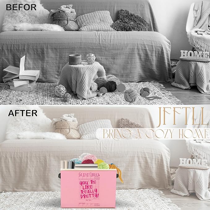 Trendy Preppy Y2k Pink Storage Bins with Handles, You're Like Really Pretty Guest Check Collapsible Laundry Basket Storage Box for Home Bedroom Bathroom Clothes Toys Books