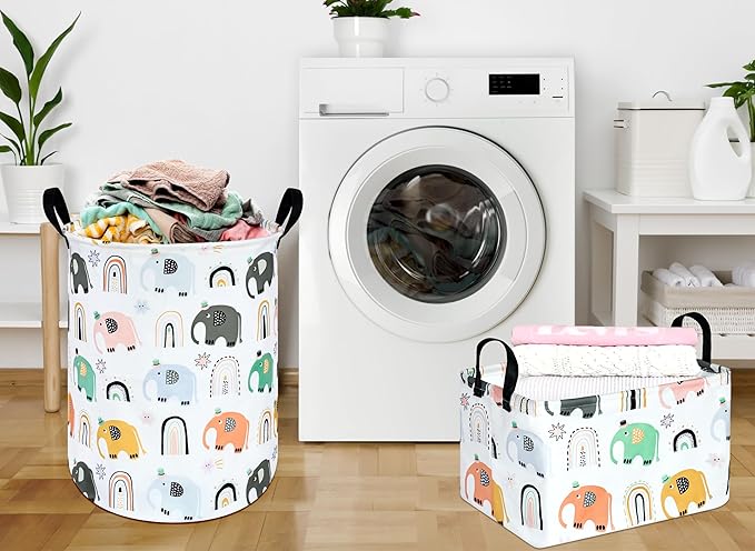 Rectangle Gift Shelf Nursery Storage Basket Laundry Hamper Storage Box and Bins for Home Clothes with Handles