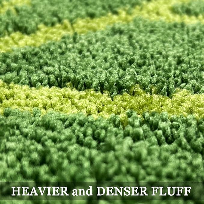 Green Bathroom Runner Rug - Leaf Long Bath Mat Plant Bathroom Rugs Non Slip Washable Spring Rug for Bath Room, Bedroom, Waterbasin, Bathtub Decor, Cute Bathmat Floor Carpet 20" x 47"