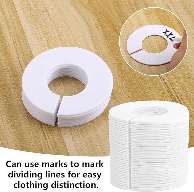 LoveBB 40 Pcs Closet Dividers for Hanging Clothes, Baby Closet Divider with 1 Marker Pen, Easy Sorting