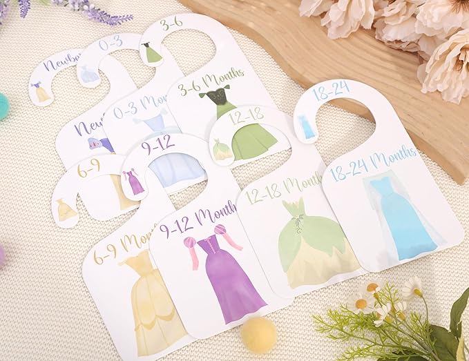 Princess Nursery Closet Dividers - Princess Baby Shower,Baby Girl Closet Organizer,Newborn to 24 Months for Home Nursery