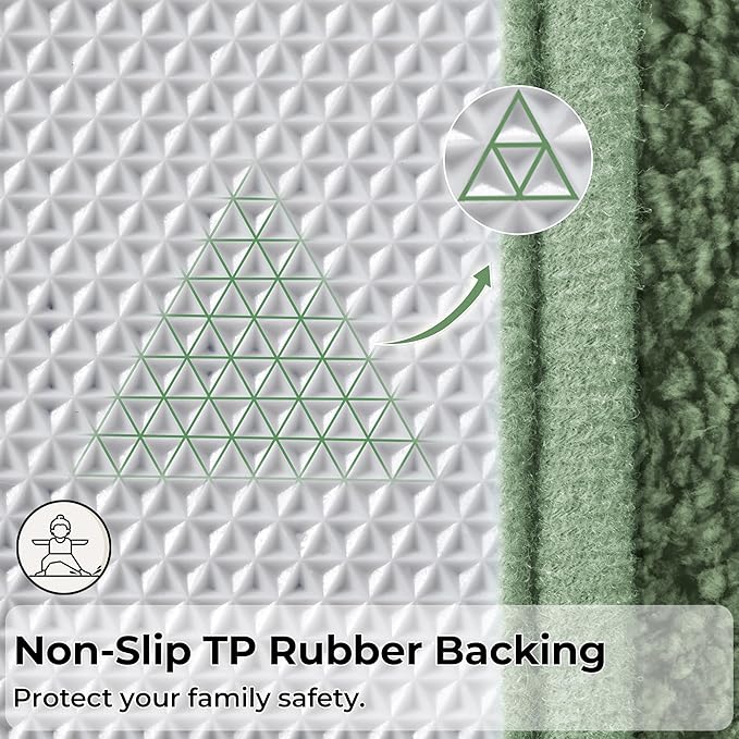 GRANNY SAYS Bathroom Rugs Sets 2 Piece,Soft Bath Mats for Bathroom, Bath Rugs Non Slip Washable, Absorbent Bath Rug for Tub,Shower and Toilet, Bath Mat Set (Green, 20" x 32" + 16" x 24")