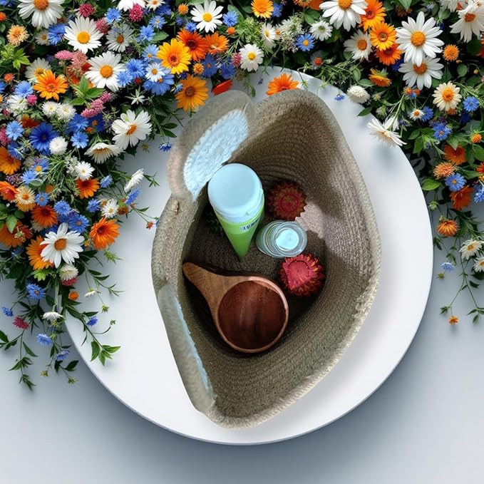 Natural Jute Storage Basket |EcoFriendly Round Shape Foldable Basket, Wedding Packing Organizer, Kids Crafts,Soft Toys Bag | Multipurpose Bag For living Bed room, office,kitchen