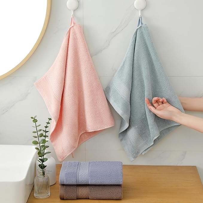6 Pack Hand Towel Set, 16 by 25 inches, 100% Cotton Ultra Soft and Highly Absorbent, Quick Drying, for Hotels, Spa, Bathroom