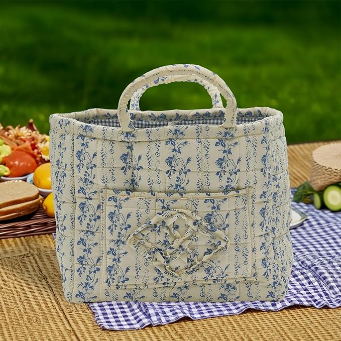 Boho Fabric Storage Basket, Large Capacity Laundry Basket, 12.2'' x 10.23'' x 10.23'' Collapsible Laundry Hamper with Easy Carry Handles (B Multi-Color 5, L)