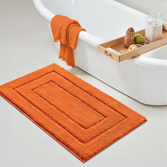 GRANNY SAYS Bathroom Rugs Non Slip, 24" x 36", Bath Rugs for Bathroom Washable, Bath Mats for Floor, Microfiber Bath Mat for Tub, Absorbent Bath Rugs for Shower Room, Orange