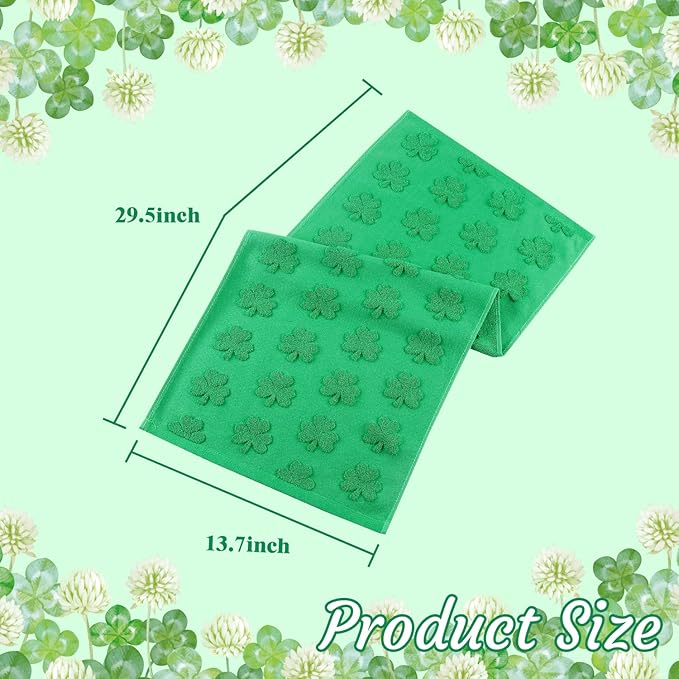 2 Pack St. Patrick's Day Hand Towels Spring Green Clover Shamrocks 100% Cotton Soft Absorbent Decorative Bathroom Towels Set for Bath Kitchen Bar Gift, 13.7'' x 29.5''