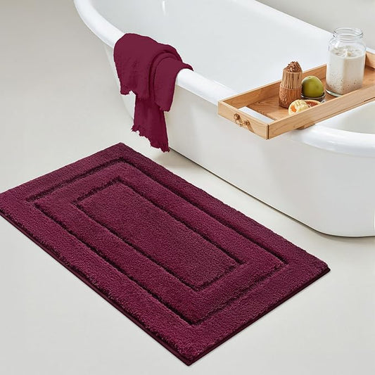 GRANNY SAYS Bathroom Rugs Non Slip, 24"x 36", Bath Rugs for Bathroom Washable, Bath Mats for Floor, Microfiber Bath Mat for Tub, Absorbent Bath Rugs for Shower Room, Strawberry Red