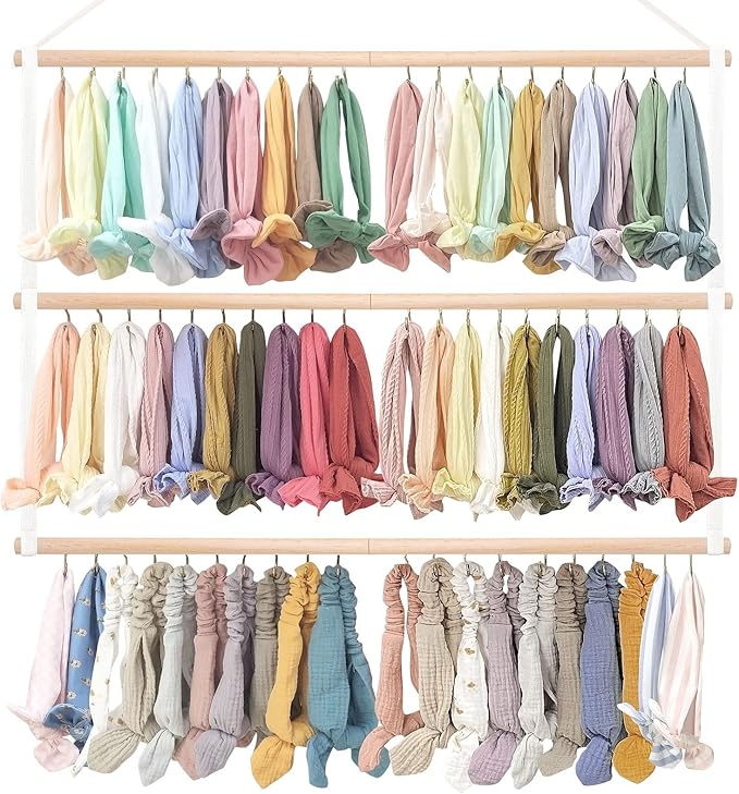 POVETIRE Headband Holder Head Bands Organizer for Girls Hair Bows Hanging Baby Headbands Hair Accessories Organizer Storage Wall Hanging Decor for Newborn Infant Toddlers Kids
