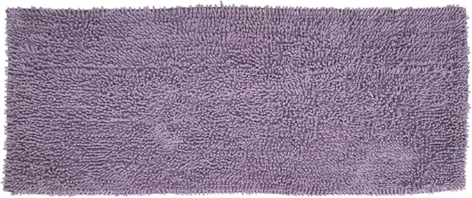 Home Weavers Fantasia Bath Rug 100% Cotton Bathroom Rugs Set, Washable Rug, Soft Cotton Extra Soft and Absorbent Bath Rug, Kitchen Mat, Bath Mat Set, Bath Floor Mat Non Slip, 21"x54" Runner, Purple