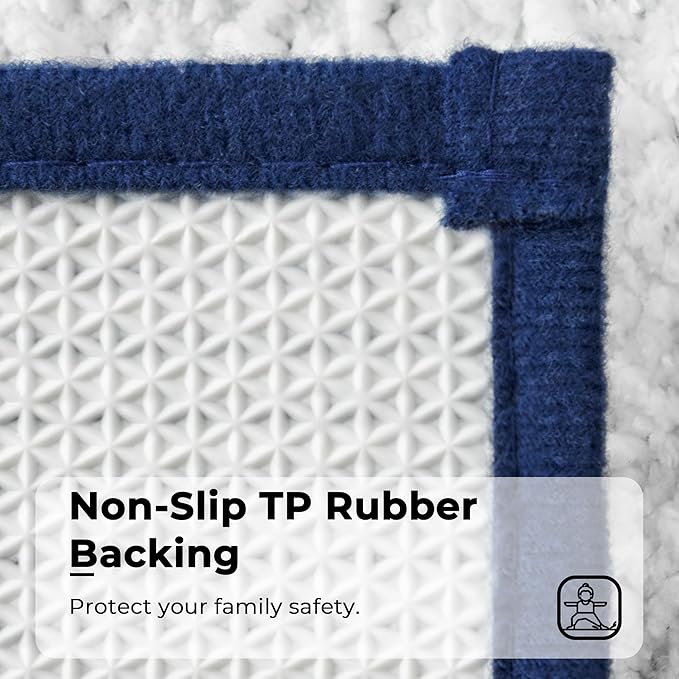GRANNY SAYS Microfiber Bathroom Rugs Non Slip Washable, Water Absorbent Bathrooms Mats for Tub, Soft Bath Mats for Bathroom Floor & Shower, Bath Rug, 16" x 24", Navy Blue Bath Rugs