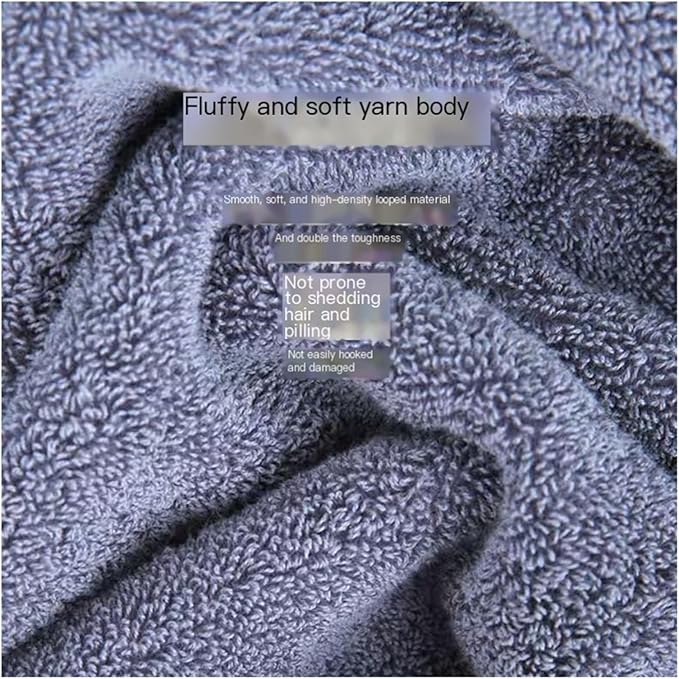 2 Pack Cotton Bath Towels, Absorbent & Soft, Long Staple Cotton, 70x140cm for Adults(Blue Grey)