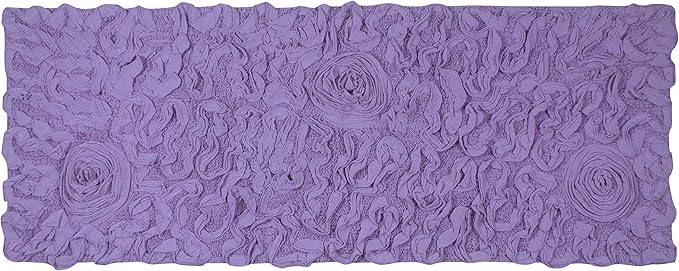 Home Weavers Bell Flower Collection 100% Cotton Tufted Bath Rugs, Extra Soft and Absorbent Bath Rugs, Non-Slip Bath Mats, Machine Washable, Bath Mats for Bathroom Floor and Tub, 21"x54" Runner, Purple