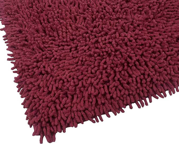 Home Weavers Fantasia Bath Rug 100% Cotton Bathroom Rugs Set, Bathroom Décor, Washable Rug, Extra Soft and Absorbent Bath Rug, Kitchen Mat, Bath Mat Set, Bath Floor Mat Non Slip, 30" Round, Red