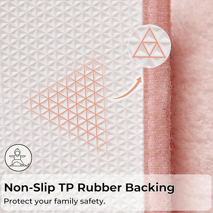 GRANNY SAYS Bathroom Rugs Sets 3 Piece, Soft Absorbent Microfiber Bath Mats for Bathroom Non Slip Washable, U-Shaped Toilet Bath Rugs for Tub Shower (Pink, 16" x 24" + 20" x 32" + U Shaped 20" x 24")
