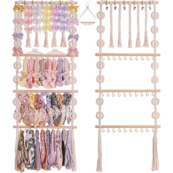Bows Organizer for Girls, Hair Bow Organizers, Bow Hanger for Girls, baby girls' headband, Toddler Hair Accessory Organizer