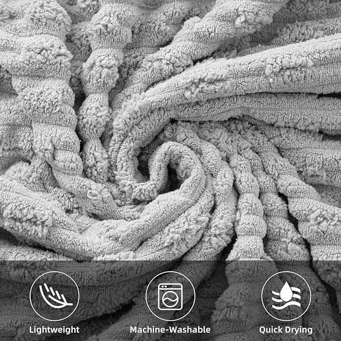 30X60 Inches Extra Large Bath Towels Sets of 6 for Bathroom Super Soft Quick Dry 2 Bath Towels 2 Hand Towels 2 Washcloth Towels Microfiber Shower (Grey, 6 Piece)