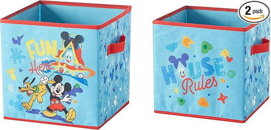 Nickelodeon Baby Shark Set of Two Spacious Collpasible Storage Cubes, 10"x10"
