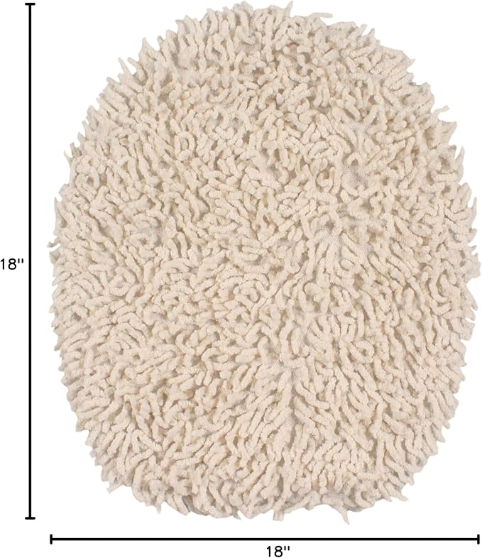 Home Weavers Fantasia Collection 100% Cotton Toilet Lid Cover, 18"x18" Ivory – Soft, Absorbent, Washable Bathroom Lid Cover, Non-Slip, Fits Standard & Elongated Toilet Lids