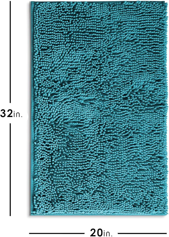 Hearth & Harbor Bathroom Rugs, Chenille Bath Mat - Machine Washable Bath Mats for Bathroom Non-Slip Backing Rubber, Quick Dry Bathroom Mat