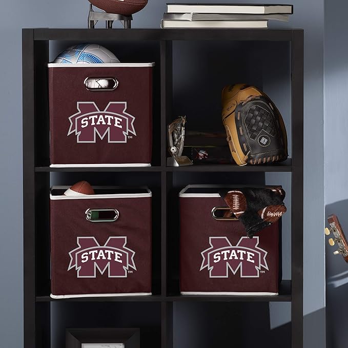 Franklin Sports NCAA College Team Fabric Storage Cubes Made to Fit Storage Bin Organizers