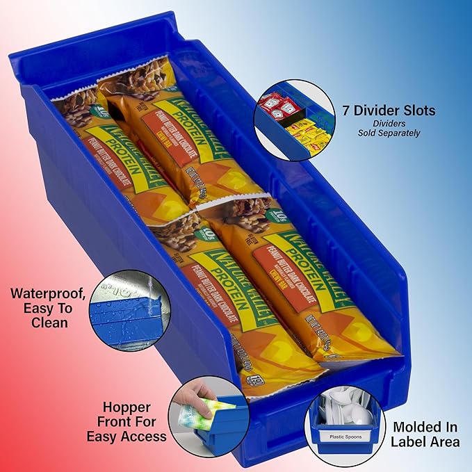 Akro-Mils 30120 Plastic Shelf Bins, Heavy Duty Storage Bins for Garage, Closet, and Drawer Organization, 12" x 4" x 4", Yellow, 24-Pack