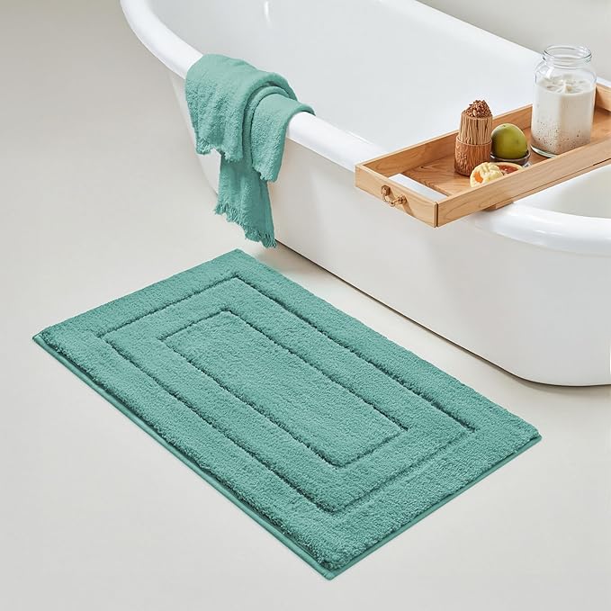 GRANNY SAYS Bathroom Rugs Non Slip, 20" x 32", Bath Rugs for Bathroom Washable, Bath Mats for Floor, Microfiber Bath Mat for Tub, Absorbent Bath Rugs for Shower Room, Sage Green