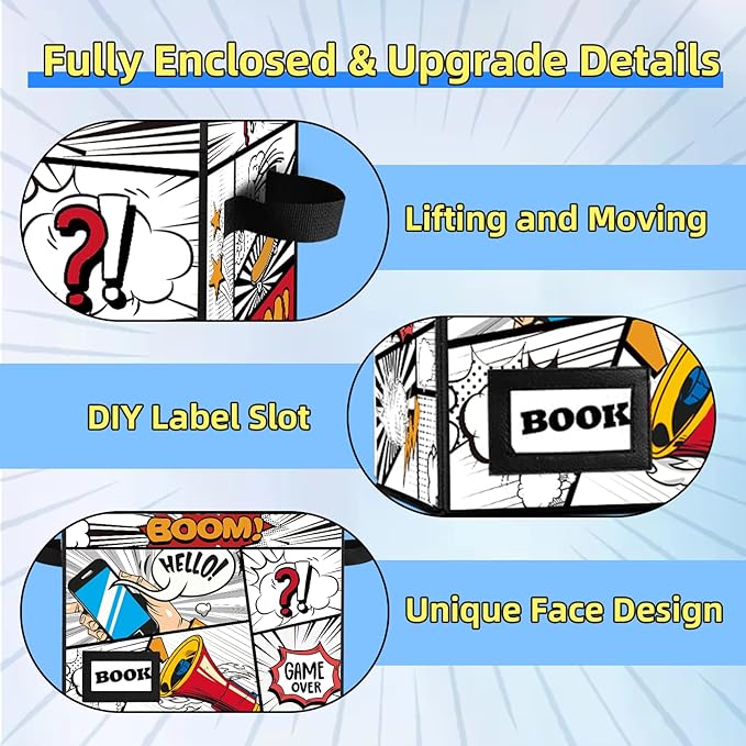 5 Pack Collection Comic Book Storage Boxes, Protector Organizer 15.8" X 7.8" X 11.8" Collapsible Short Box Holds 160-180 Comic Book Heavy Duty Bin Container Holder Shelf