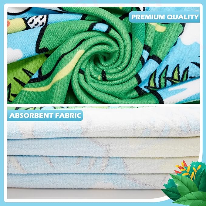 6 Pcs Kids Hooded Towel Kids Bath Towels with Hood Microfiber Baby Pool Beach Towel for Boy Girls Toddler(47 x 24 Inch,Vivid Style)
