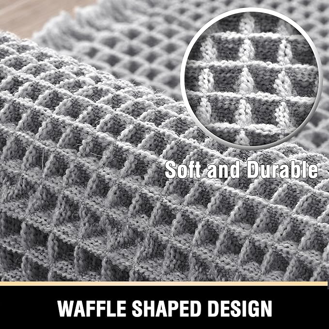 H.VERSAILTEX Waffle Bath Mat Super Absorbent Non Slip Bath Rugs for Beside Tub, 24" x 60", Dove