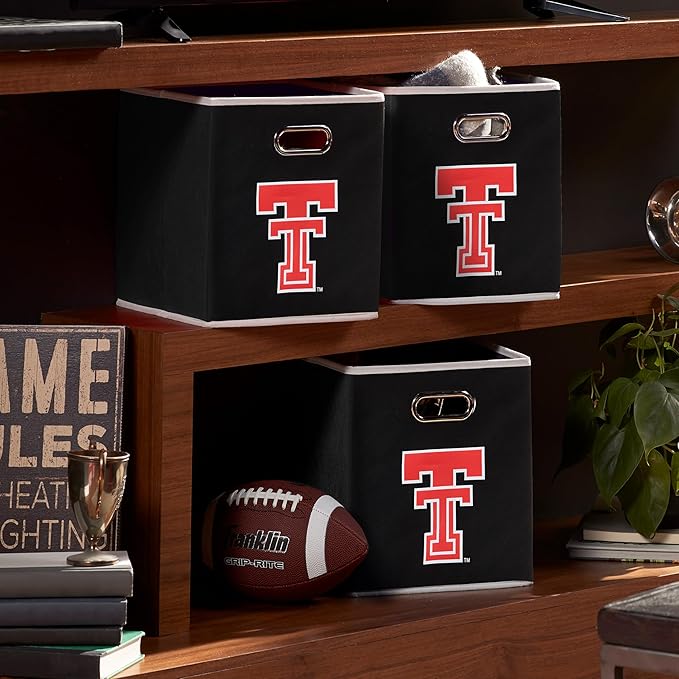 Franklin Sports NCAA College Team Fabric Storage Cubes Made to Fit Storage Bin Organizers