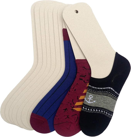 TATYZ Cardboard Sock Inserts Form Blockers, Sock Shaper and Organizer for Storage or Display - 10 PCS (Medium)