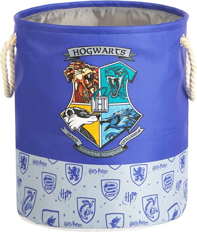 Harry Potter 3 Piece Multi Size Fabric Nestable Toy Storage Basket Set, with Rope Carry Handles