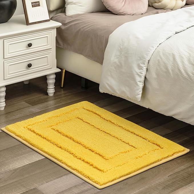 GRANNY SAYS Bathroom Rug Mat,36" x 24" Bath Mats for Bath Non-Slip, Super Soft and Water Absorbent, Microfiber Bath Rugs, Machine Wash Dry, Large Bath Rugs for Bathroom Floor, Yellow
