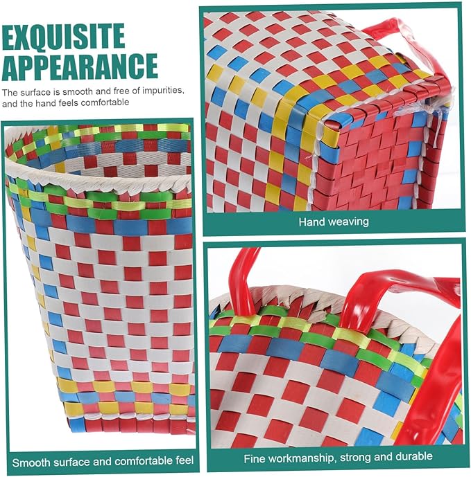 Happyyami 1pc Ethnic Style Woven Basket Toy Box Boys and Girls Storage Toy Basket for Play Color